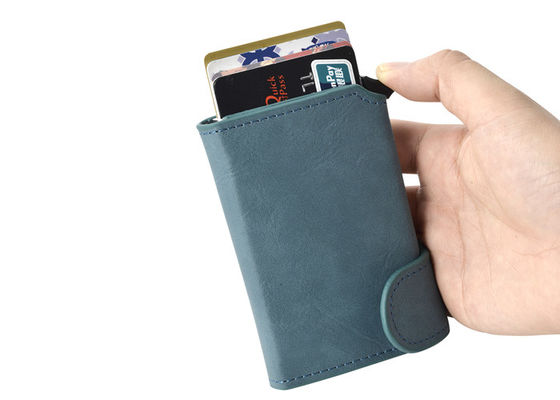RFID بطاقة الائتمان المنظم المحفظة إدراج بو الجلود الأشعة فوق البنفسجية الطباعة الألومنيوم
