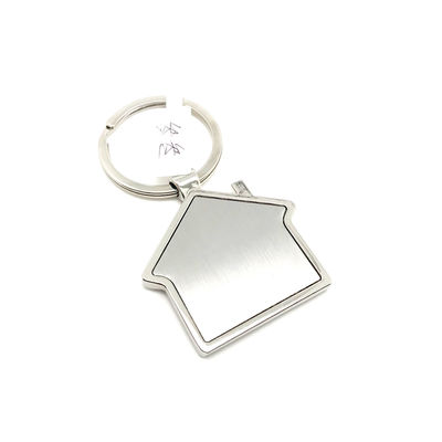 سلاسل مفاتيح من سبائك الزنك 44x75x6mm لون الفضة