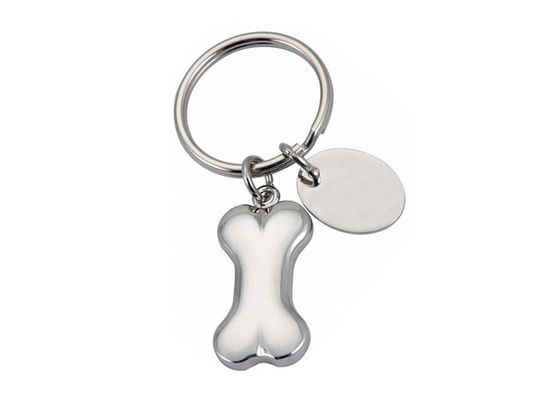 العظام لطيف مفتاح سلسلة معدنية محفورة بالليزر Keyrings مخصص شعار هدية تذكارية