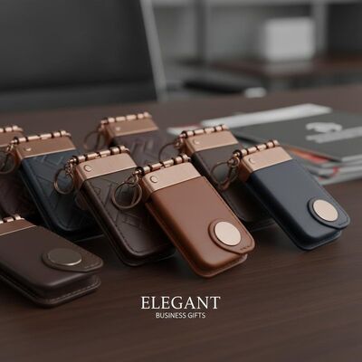 سعر جيد محفظة مفاتيح جلدية مخصصة محفظة مفاتيح سلاسل تصميم أنيق مثالية للأعمال الهدايا الشركات وحملات التسويق الانترنت